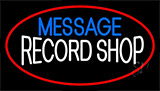 Custom White Record Shop Red Border Neon Sign