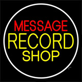 Custom Yellow Record Shop White Border Neon Sign