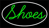 Green Cursive Shoes With Border Neon Sign
