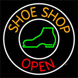 Orange Shoe Shop Open Neon Sign