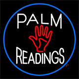 Palm Readings With Palm Blue Border Neon Sign
