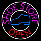 Pink Shoe Store Open Neon Sign