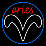 Red Aries White Aries Logo With Blue Circle Neon Sign