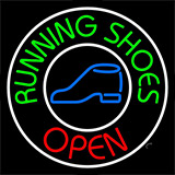 Running Shoes Open With Border Neon Sign