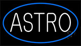 White Astro Blue Border Neon Sign
