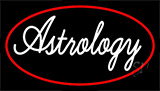White Astrology Red Border With Neon Sign