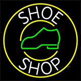 White Shoe Shop With Border Neon Sign