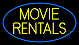 Yellow Movie Rentals Neon Sign