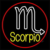 Yellow Scorpio Zodiac Red Border Neon Sign