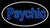 Blue Double Stroke Psychic White Border Neon Sign