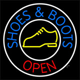 Blue Shoes And Boots Open Neon Sign