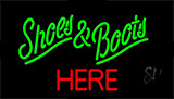 Green Shoes And Boots Red Here Neon Sign