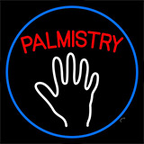 Red Palmistry Blue Border Neon Sign