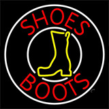 Red Shoes Boots White Border Neon Sign