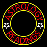 White Astrology Readings Yellow Border Neon Sign