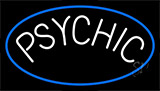 White Psychic Blue Border Neon Sign