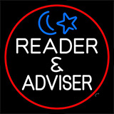 White Reader And Advisor Red Border Neon Sign