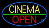 Yellow Cinema Open Neon Sign