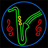 Saxophone Musical Notes Neon Sign