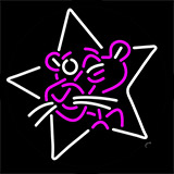 Pink Panther Star Logo Neon Sign