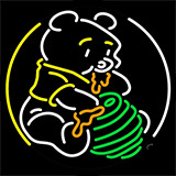 Pooh Eating Honey Neon Sign