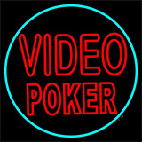 Red Video Poker Neon Sign