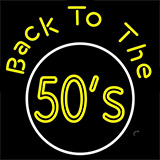 Yellow Back To The 50s Block Neon Sign