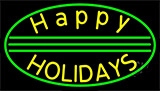 Yellow Happy Holidays Neon Sign