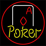Yellow Poker With Cards Neon Sign