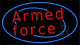 Armed Forces With Blue Neon Sign
