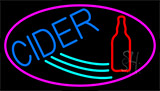 Blue Cider With Pink Neon Sign