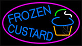 Blue Frozen Custard With With Pink Logo 3 Neon Sign