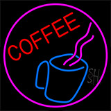 Coffee Cup With Pink Steam Neon Sign