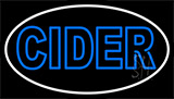 Double Stroke Blue Cider With White Border Neon Sign