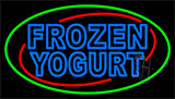 Double Stroke Blue Frozen Yogurt Neon Sign