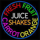 Fresh Fruit Juice Carrot Orange Shakes Neon Sign