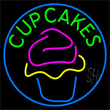 Green Cupcakes With Cupcake Neon Sign