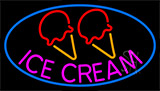 Pink Ice Cream Cone Neon Sign
