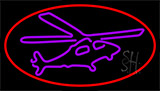 Purple Helicopter Neon Sign