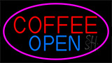 Red Coffee Open Neon Sign