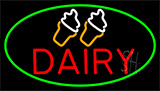 Red Dairy With Logo Neon Sign