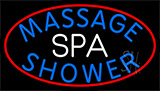 Spa Massage With Red Border Neon Sign