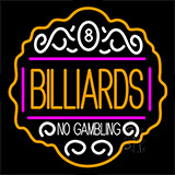 Billiards No Gambling 4 Neon Sign