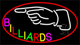 Billiards With Hand Logo 3 Neon Sign