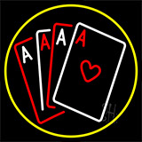 Poker Cards Icon 5 Neon Sign