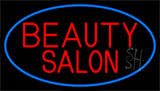 Beauty Salon With Blue Border Neon Sign