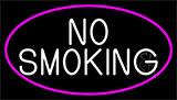 Block No Smoking With Pink Border Neon Sign