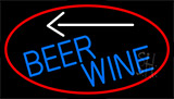 Blue Beer Wine Arrow With Red Border Neon Sign
