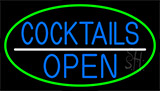 Blue Cocktails Open Neon Sign