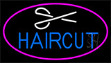 Blue Haircut With Scissor Neon Sign
